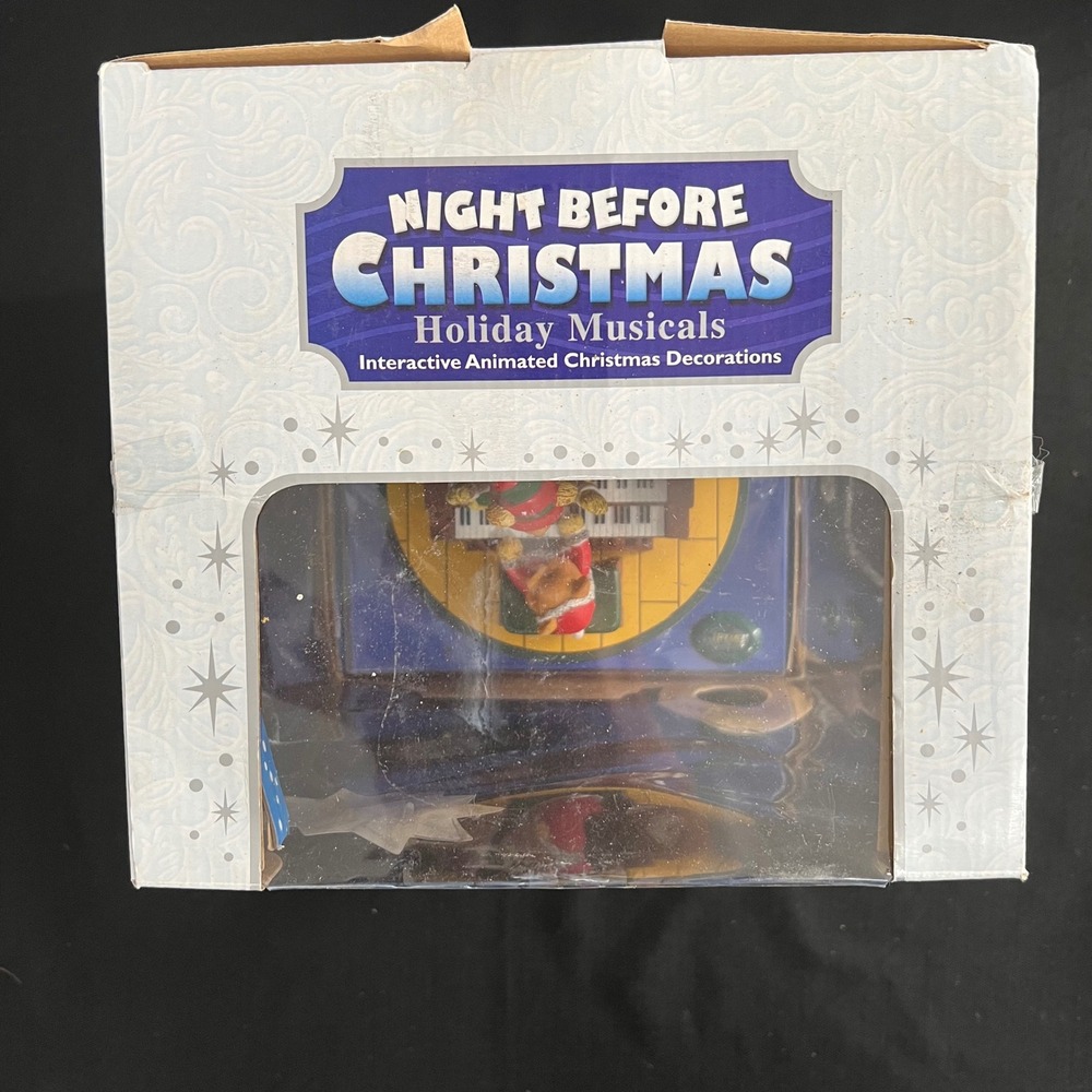 Night Before Christmas Holiday Musicals Animated Pipe Organ Teddy Bears 61500(N) - Picture 6 of 8